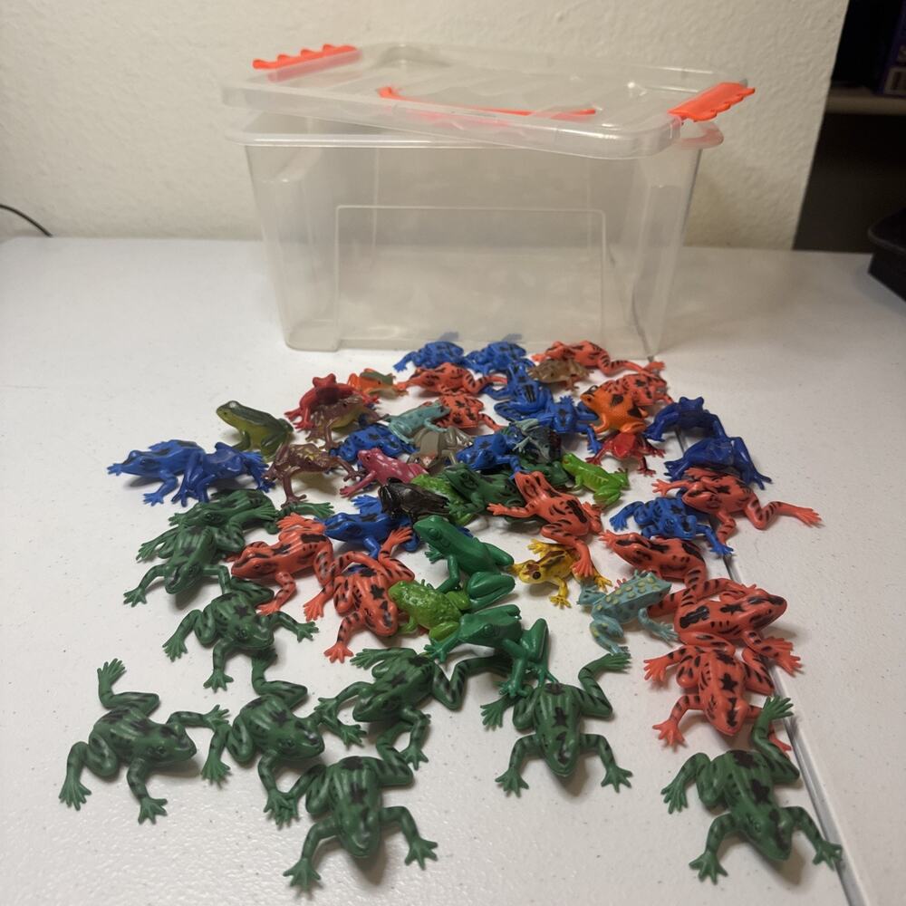 54 Frog PVC/ Plastic Toys lot Realistic Figures Science Toys COUNTING SORTING